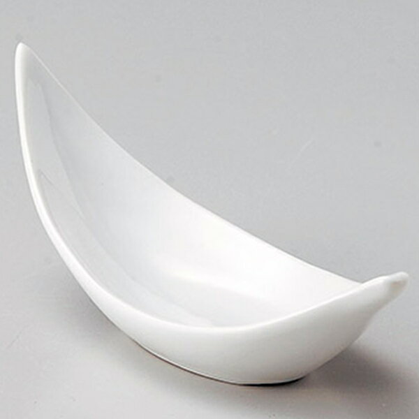 Mino Ware - 白笹葉珍味 約15.5cm 白系 和食器 小付 日本製 美濃焼 業務用 29-082-099-ne