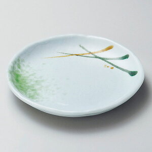 美濃路玉渕6.5皿 約20.5cm 青系 和食器 丸中皿 日本製 業務用 28-213-158-ho