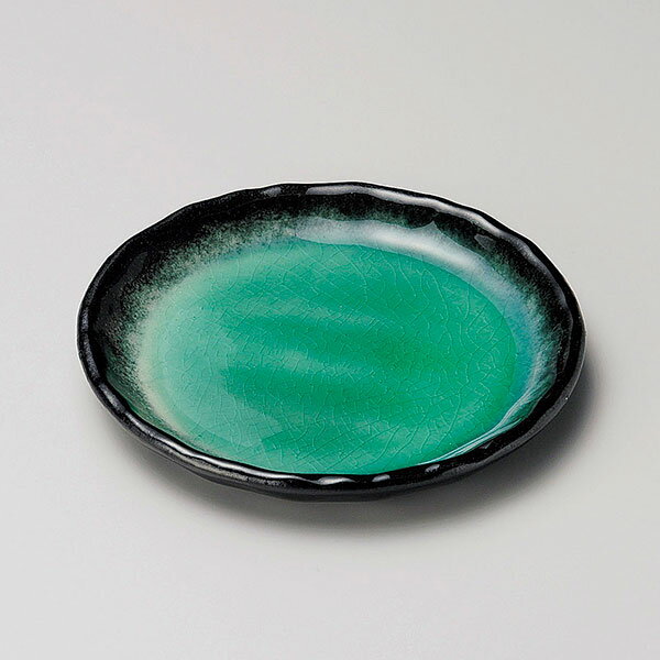 エメラルドグリーン14cm丸皿 約14.4cm 緑系 和食器 フルーツ皿・銘々皿・取皿 日本製 美濃焼 業務用 取り皿 プレート 中皿 和皿 デザート皿 和風カフェ 旅館 飲食店 和食屋 レストラン 28-226-078-ta