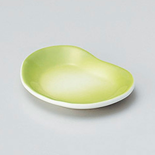 Mino Ware - ヒワ吹小皿 約9.1cm 緑系 和食器 小皿 取り皿 プレート 日本製 美濃焼 強化 業務用 取り皿 豆皿 プチ皿 プレート デザート皿 しょうゆ皿 29-230-029-ro