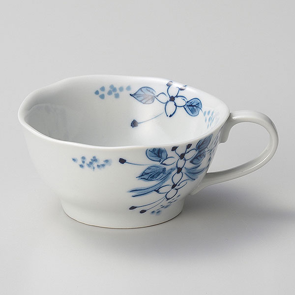 手描小手鞠 ティーカップ 碗のみ 約12.4cm 青系 和食器 珈琲碗・碗皿 日本製 美濃焼 業務用 コーヒーカップ ティーカップ 珈琲 紅茶 おしゃれ カップ＆ソーサー コーヒー カフェ風 28-609-118-o