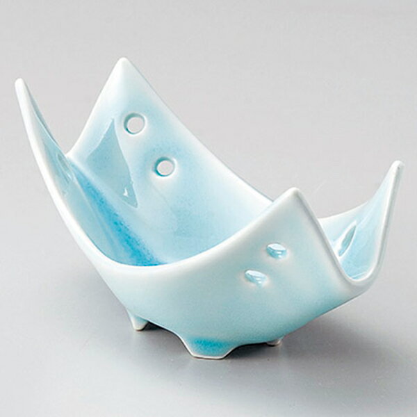 湖水青白透し舟形小鉢 約15cm 青系 和食器 小付 日本製 美濃焼 業務用 28-076-058-mi