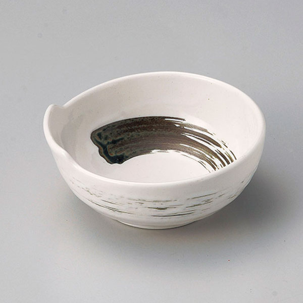 白釉錆刷毛呑水 小 約12.5cm 白系 和食器 とんすい 日本製 美濃焼 業務用 呑水 とん水 おしゃれ 取り鉢..