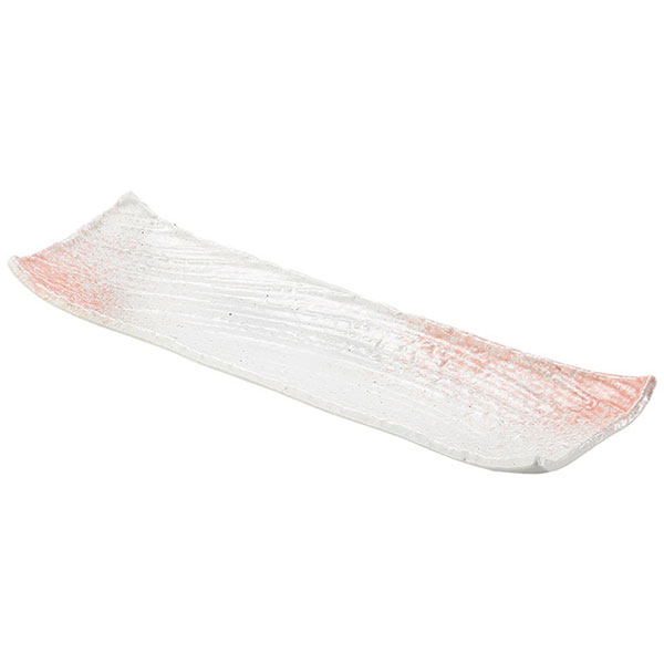 白玉粉引 ピンク吹 枯山水 41cm長角皿大 約41cm ピンク系 和食器 細長大皿 日本製 美濃焼 業務用 28-159-028-wa51