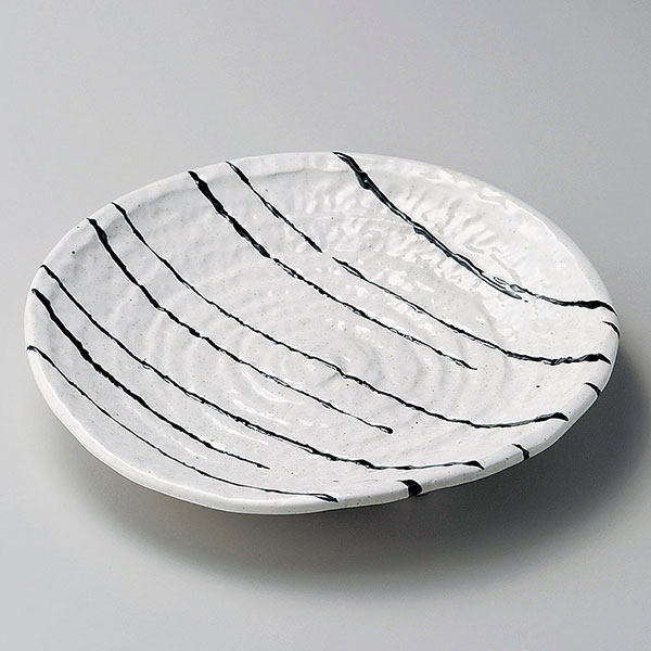 乐天商城 - 白一珍厚口三つ足19.5cm皿 約19.5cm 白系 和食器 丸中皿 業務用 29-206-259-i