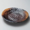 伊賀風 厚口7.5皿 約23.5cm 茶系 和食器 丸中皿 日本製 業務用 28-209-238-i