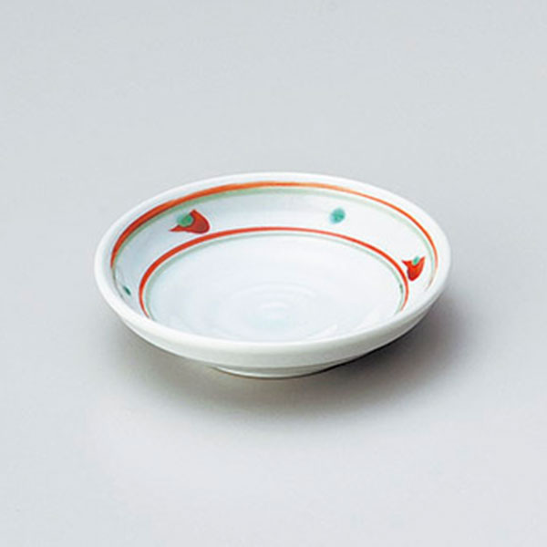 赤絵さわやか3.0皿約9.6cm白...