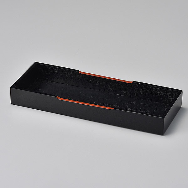 Rakuten - 木 長角受台 約27cm 黒系 和食器 卓上小物 業務用 29-285-329-waC