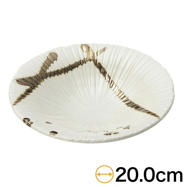 Rakuten - 中鉢 金色流し彫十草型多用鉢 約20cm 白系 和食器 向付 日本製 美濃焼 業務用 刺身鉢 29-049-179-ka