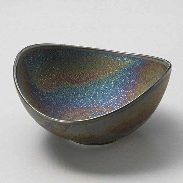 虹彩山型ボール 約15cm 黒系 和食器 中鉢 日本製 美濃焼 業務用 刺身鉢 鉢 小鉢 ボウル サラダボウル 取り鉢 鍋取り鉢 とんすい カフェ風 モダン 28-047-078-ka