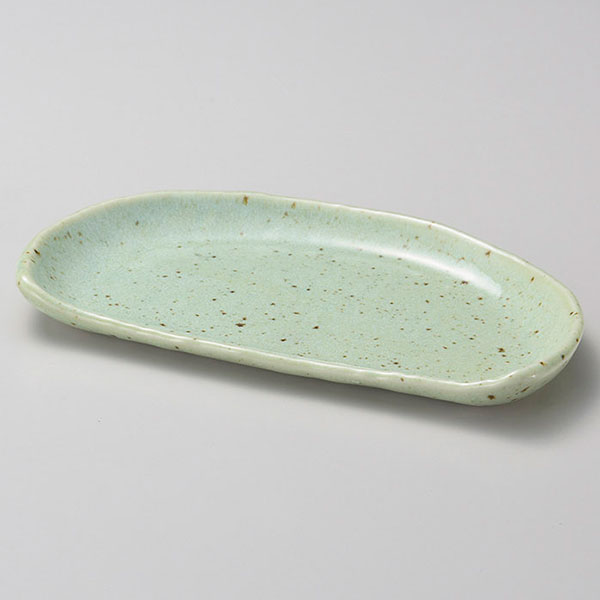 Rakuten - 益子均窯半月焼物皿 約22cm 緑系 和食器 焼物皿 日本製 美濃焼 業務用 29-144-219-ka