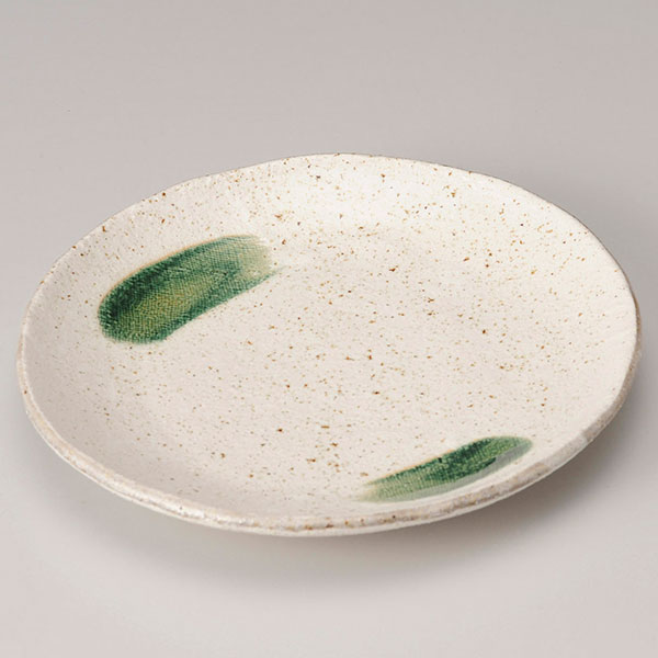 土化粧 丸8.0皿 約24.3cm 白系 和食器 丸中皿 日本製 業務用 28-208-088-mi