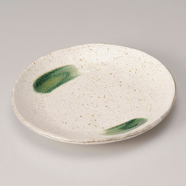 土化粧 丸6.0皿 約17cm 白系 和食器 丸中皿 日本製 業務用 28-208-098-mi