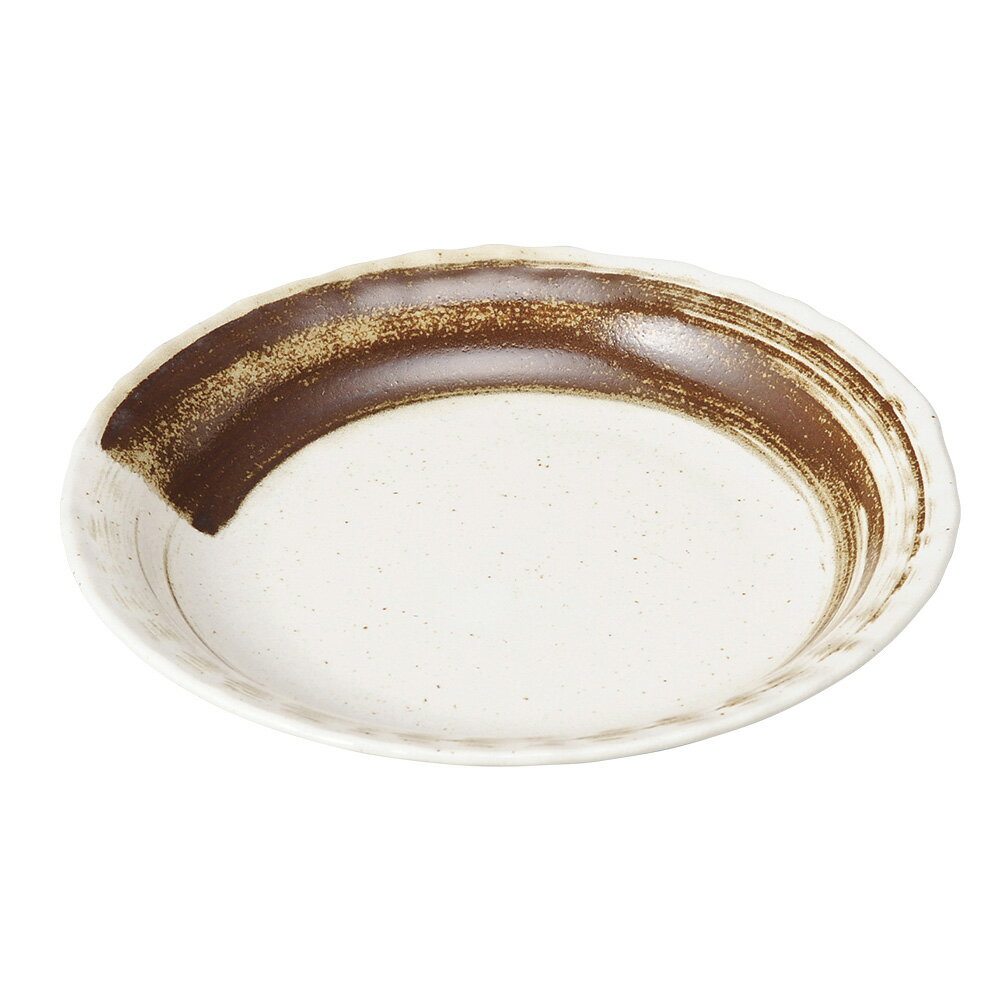 乐天商城 - サビ刷毛7.0皿 約21.4cm 白系 和食器 丸中皿 業務用 29-209-059-ho