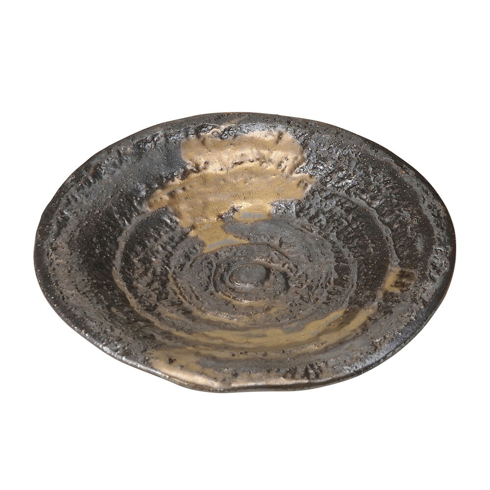 黒金三ッ足 四寸皿 約14cm 黒系 和食器 フルーツ皿・銘々皿・取皿 日本製 美濃焼 業務用 取り皿 プレート 中皿 和皿 デザート皿 和風カフェ 旅館 29-220-119-to