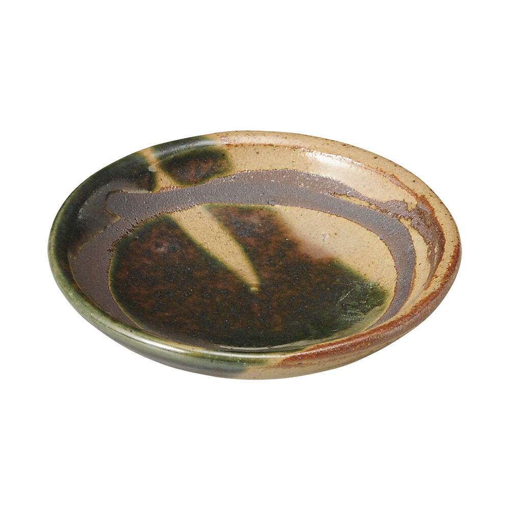 Mino Ware - 豆皿 織部小皿 約9.9cm 緑系 和食器 小皿 千代口 日本製 美濃焼 業務用 29-230-139-ka