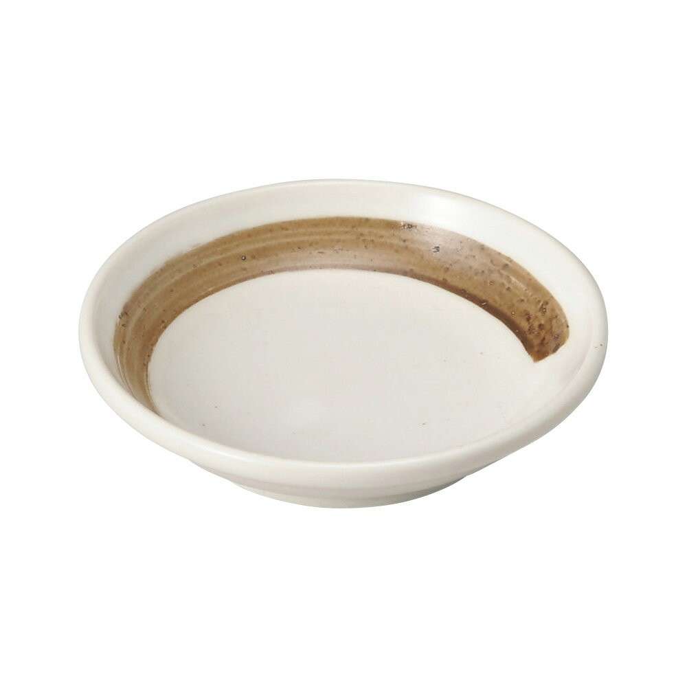 Mino Ware - 白茶刷毛2.8玉渕小皿 約9cm 和食器 小皿 日本製 美濃焼 業務用 取り皿 豆皿 プチ皿 プレート デザート皿 しょうゆ皿 スパイス皿 和皿 和食屋 29-232-319-ho
