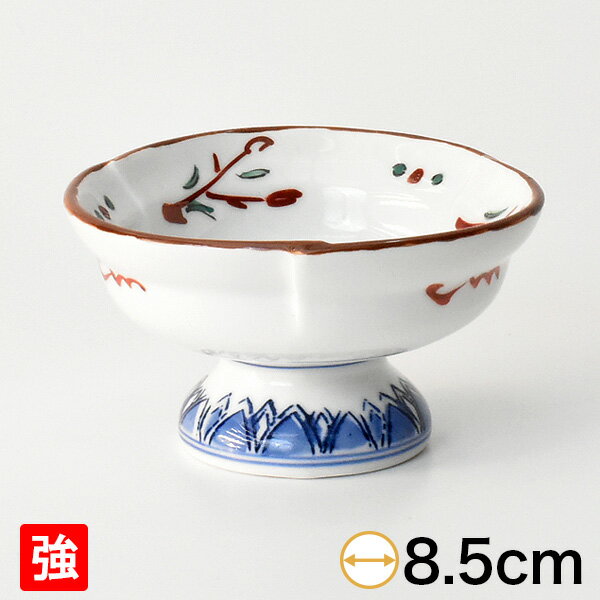 豆鉢 赤絵京山水千代口 約8.5cm 白系 和食器 千代口 強化 日本製 美濃焼 業務用 赤絵 小鉢 珍味 しょう..