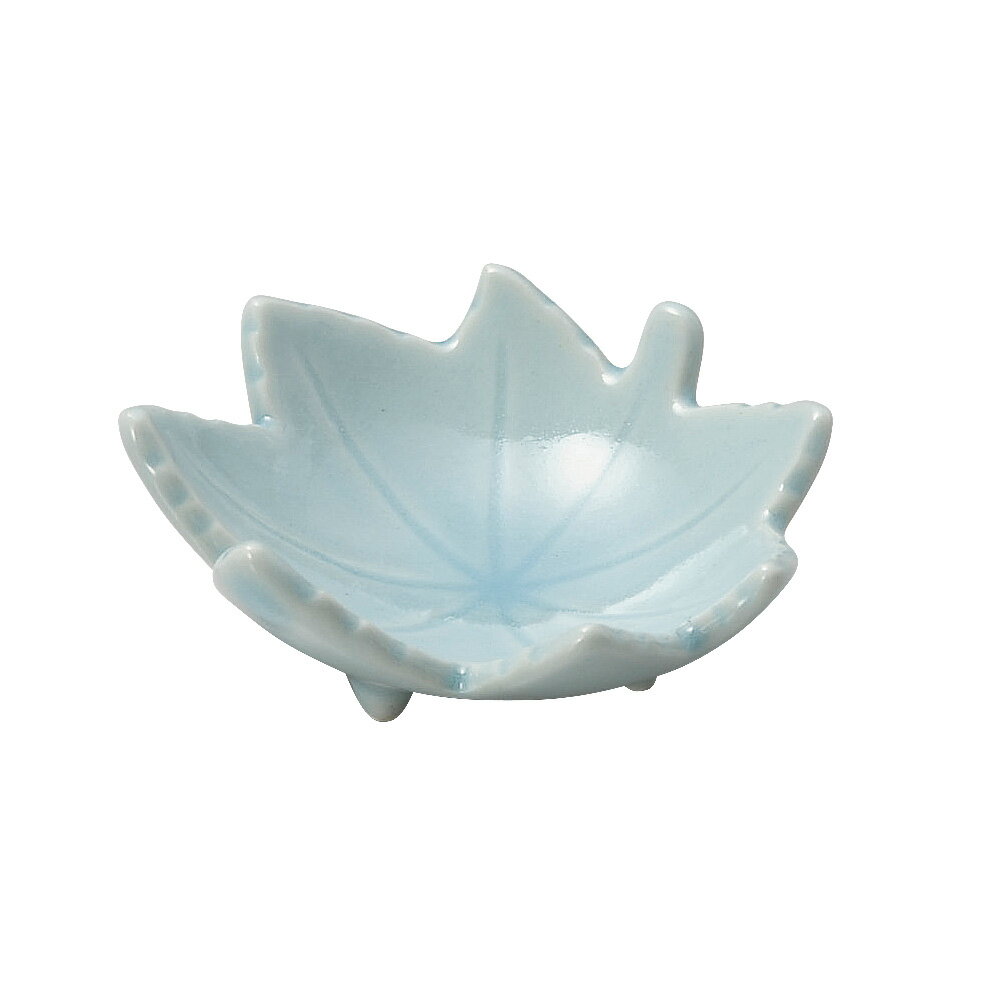 Mino Ware - 青磁 楓型珍味 約7cm 青系 和食器 珍味 日本製 美濃焼 業務用 29-092-239-ka