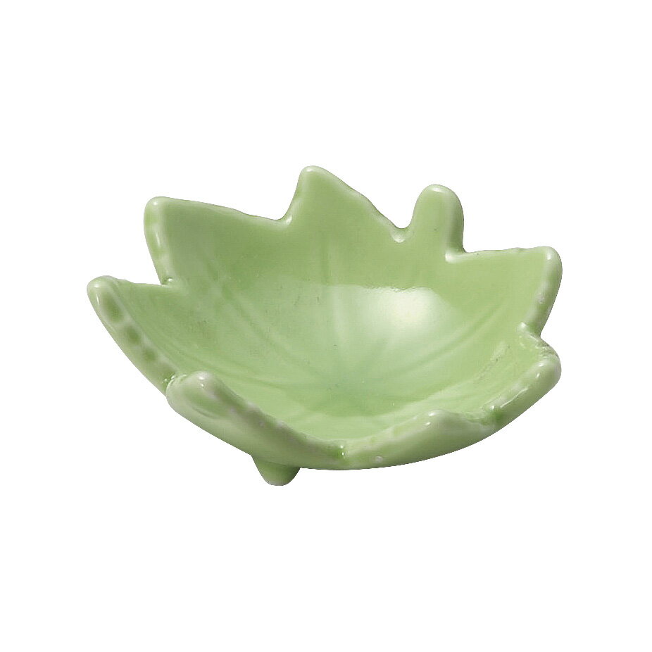 Rakuten - ヒワ 楓型珍味 約7cm 緑系 和食器 珍味 日本製 美濃焼 業務用 29-092-249-ka
