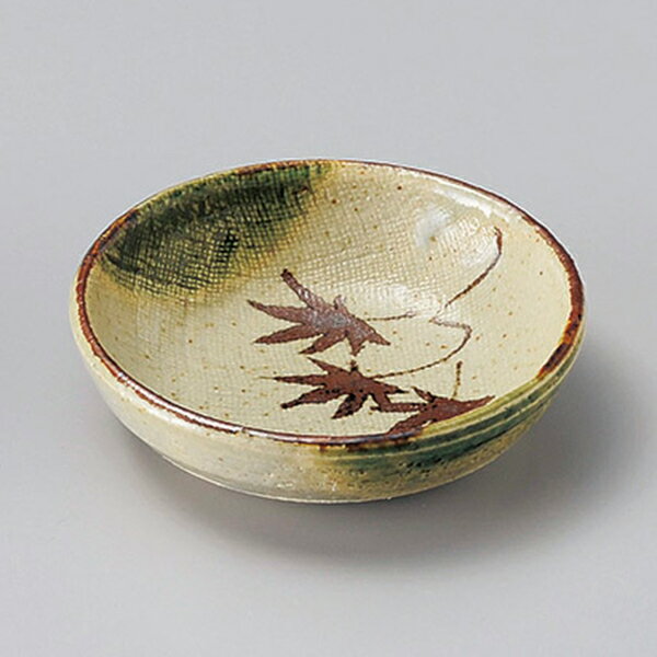 小鉢手描き織部丸皿約11cm黄系和...