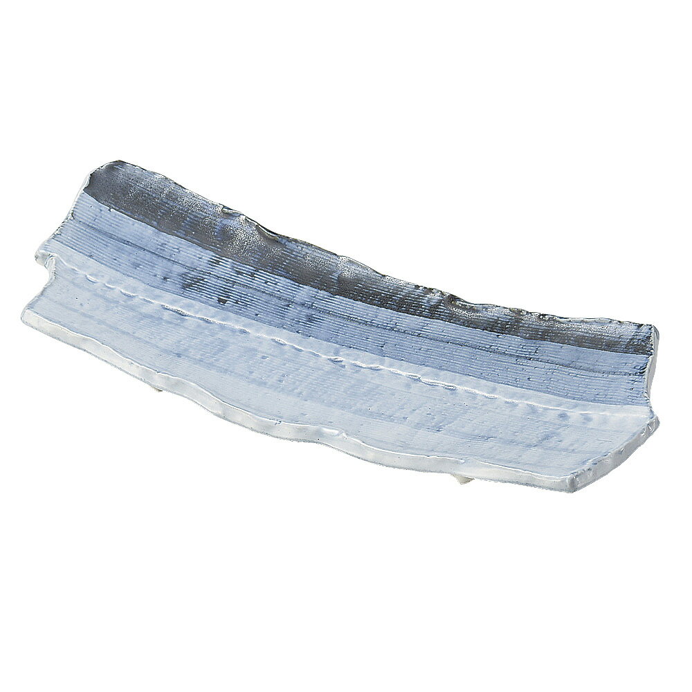 呉須線段尺二皿 約38cm 青系 和食器 細長大皿 日本製 美濃焼 業務用 28-162-198-ka