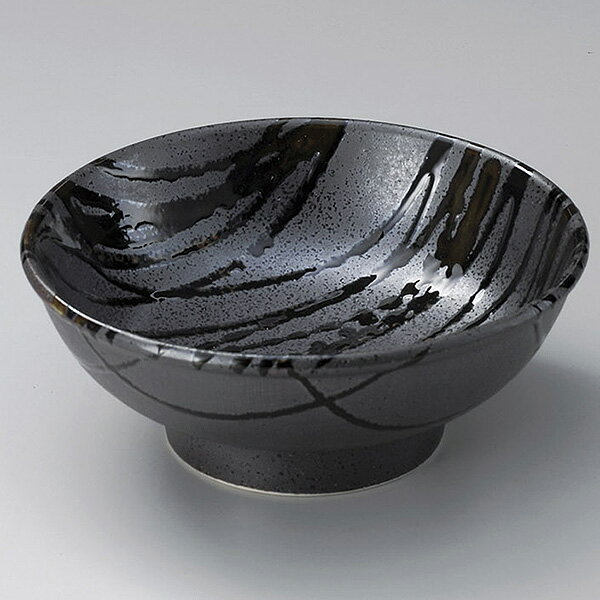 黒伊賀十草高浜7.0玉丼 約21.8cm 黒系 和食器 多用丼 日本製 美濃焼 業務用 丼ぶり 丼 どんぶり 小さめ..
