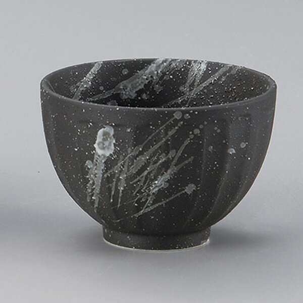 吹雪けずり十草4.8丼 約14.8cm 黒系 和食器 多用丼 日本製 美濃焼 業務用 丼ぶり 丼 どんぶり 小さめ うどん 蕎麦 ミニ丼 モダン おしゃれ 和風 小丼 飯丼 28-342-138-ha