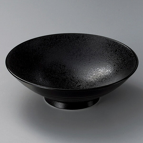 JベジBK24.5高台盛鉢 約24.5cm 黒系 和食器 めん皿・パスタ皿・カレー皿 和風 麺鉢 日本製 美濃焼 業務用 28-311-098-a