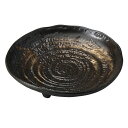 黒金三ッ足 八寸皿 約23.5cm 黒系 和食器 めん皿・パスタ皿・カレー皿 日本製 美濃焼 業務用 和風 28-310-118-to