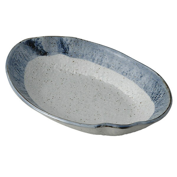 藍虹味 波型楕円8.0鉢 約27.5cm 青系 和食器 めん皿・パスタ皿・カレー皿 和風 麺鉢 日本製 美濃焼 業務用 28-313-128-yu