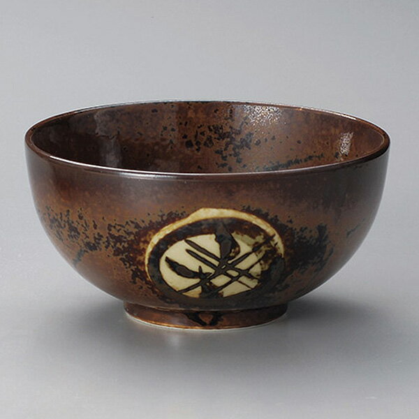 錆丸紋5.0深口丼 約15.5cm 茶系 和食器 多用丼 日本製 美濃焼 業務用 丼ぶり 丼 どんぶり 小さめ うど..