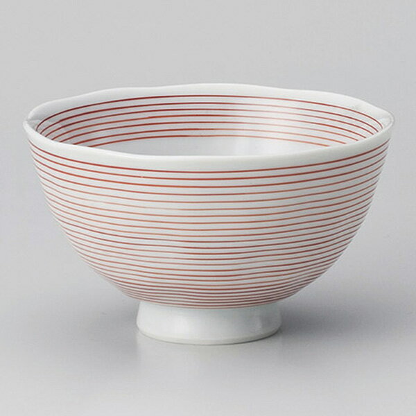 ご飯茶碗 赤千筋飯碗中 約11.3cm 赤系 和食器 飯器・飯碗 日本製 美濃焼 業務用 ごはん茶碗 茶碗 飯碗 ..