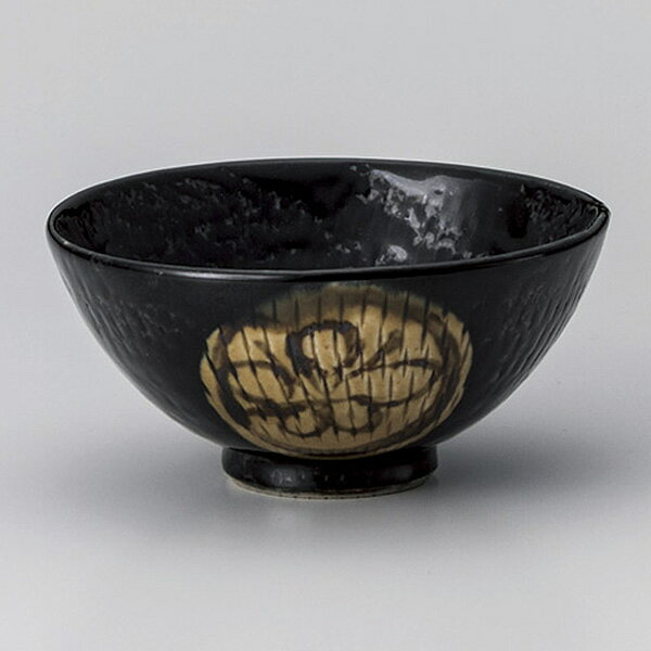 ご飯茶碗 引出天目松竹梅中平 約11.8cm 黒系 和食器 飯器・飯碗 日本製 美濃焼 業務用 ごはん茶碗 茶碗..