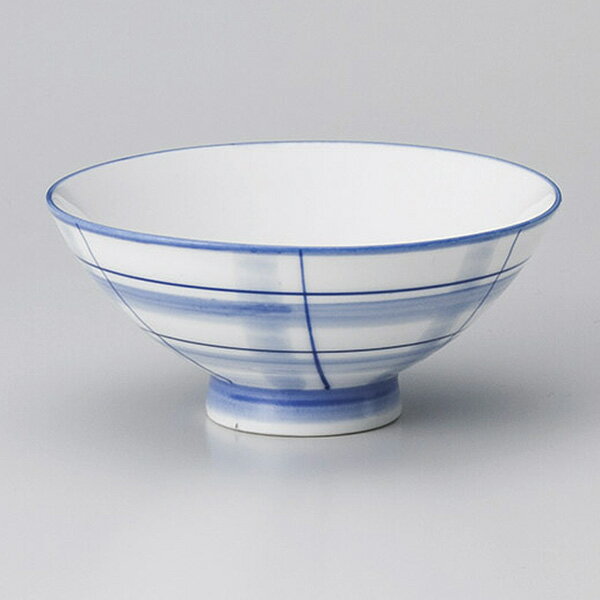 Rice Bowls - ご飯茶碗 格子毛料 約13.6cm 青系 和食器 飯器・飯碗 強化 業務用 ごはん茶碗 茶碗 お茶碗 可愛いおちゃわん カラフル ボウル 29-349-109-ro