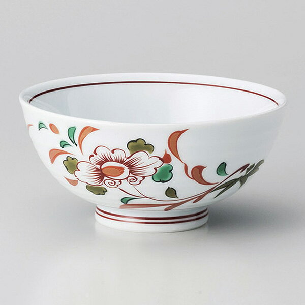 Mino Ware - ご飯茶碗 錦草花飯碗 約11.5cm 白系 和食器 飯器・飯碗 強化 業務用 ごはん茶碗 茶碗 お茶碗 可愛いおちゃわん カラフル ボウル 29-347-189-u