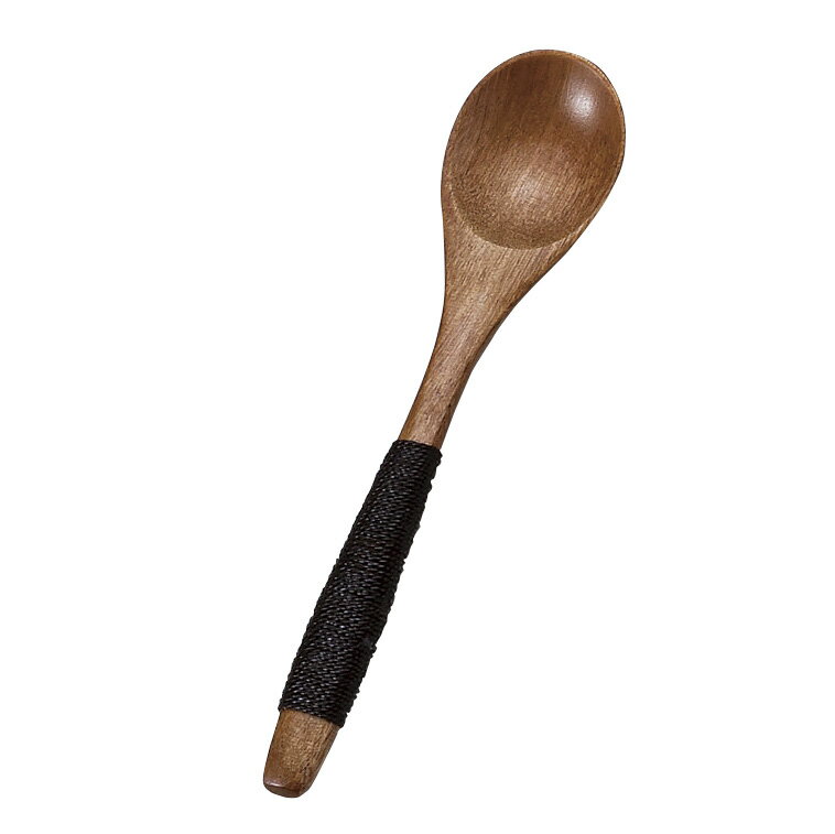 本漆糸巻きスプーン 約13cm 和食器 木製カトラリー 業務用 おしゃれ 木 スプーン トング サーバー 木目 雑貨 カフェ風 cafe風 28-627-358-waA