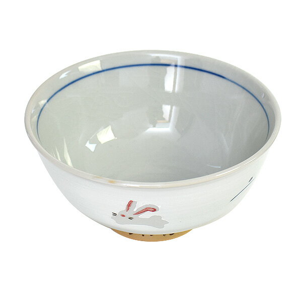 ご飯茶碗 粉引ウサギ大平 約12.5cm 白系...の紹介画像2
