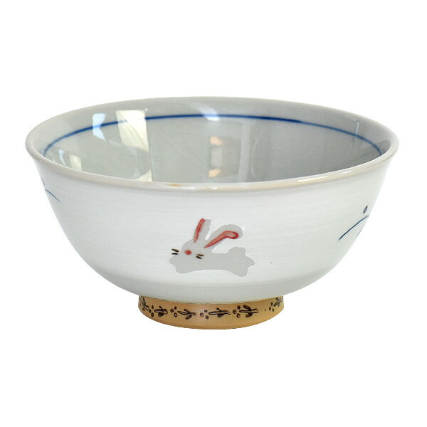 ご飯茶碗 粉引ウサギ大平 約12.5cm 白系...の紹介画像3
