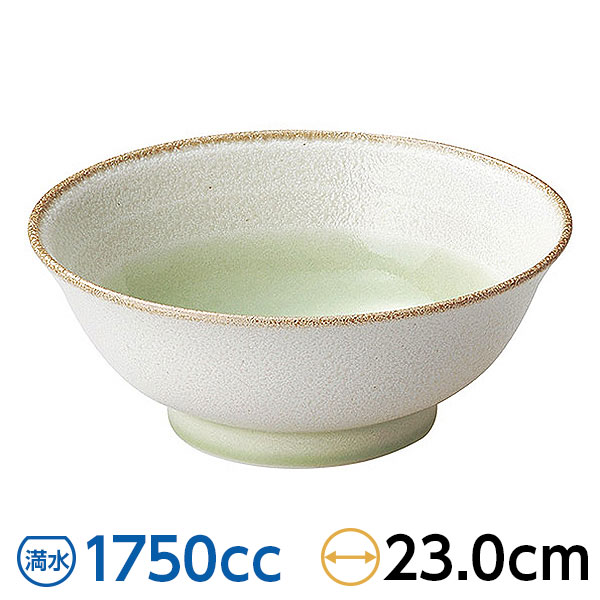Rakuten - 釉彩 若草高台7.5丼 約23cm 緑系 中華食器・アジアン食器 ラーメン丼 日本製 美濃焼 【名入れ対応/30個から】 業務用 29-591-019-mi