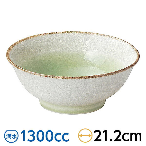 China - 釉彩 若草高台6.8丼 約21.2cm 緑系 中華食器・アジアン食器 ラーメン丼 日本製 美濃焼 【名入れ対応/30個から】 業務用 29-591-029-mi