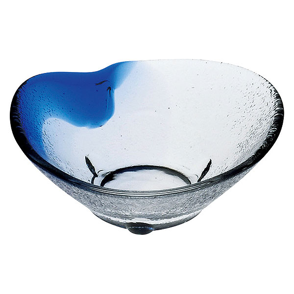 硝子 ミニ小鉢三角 青 ガラス 約8.3cm 青系 和食器 珍味 業務用 小付 珍味 小鉢 松花堂 和え物 酢の物 お通し 和カフェ 居酒屋 旅館 和食屋 28-645-288-waA