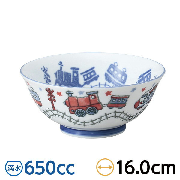 電車子供ラーメン 約16cm 白系 中華食器・アジアン食器 ラーメン丼 日本製 美濃焼 業務用 28-683-098-i