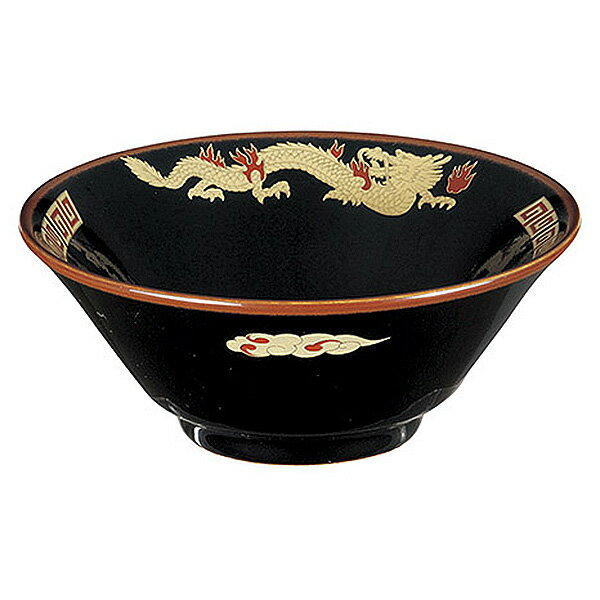 天目金彩竜 ライス丼 約15cm 黒系 中華食器・アジアン食器 ライス碗 日本製 美濃焼 業務用 ち