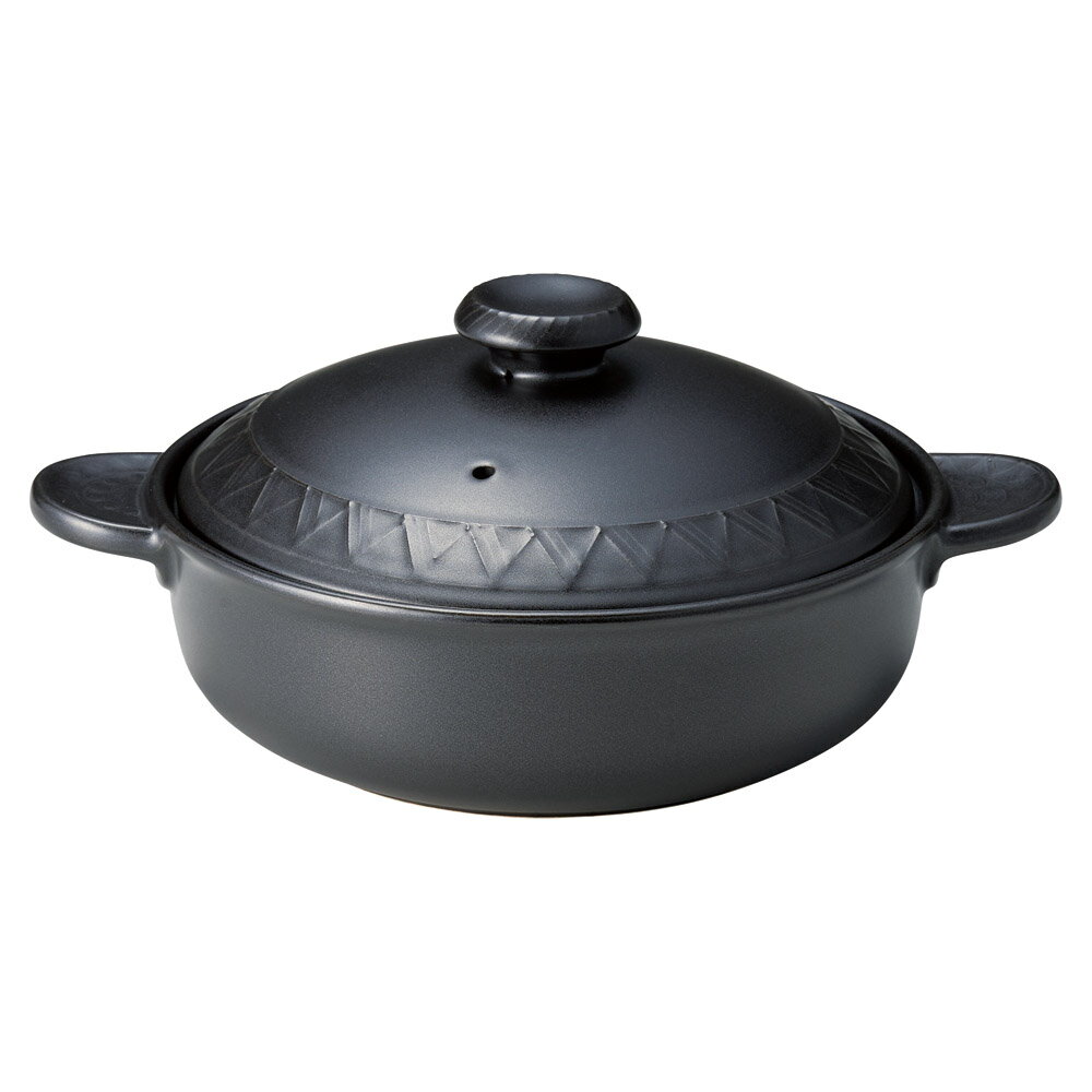 Gratin Dishes - ブラックセラム シチュー鍋 大 黒系 洋食器 オーブンウェア 陶鍋・グラタン 直火OK 耐熱 日本製 萬古焼 業務用 29-537-019-su