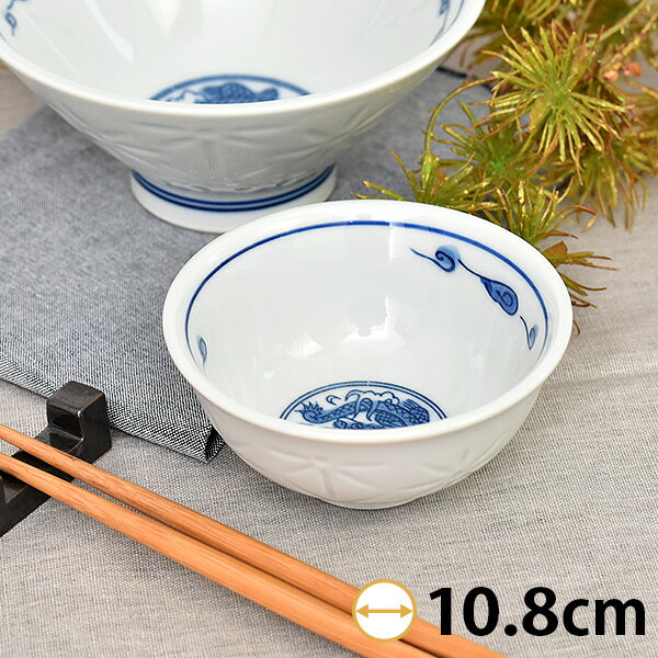 ホタル竜 3.4汁碗 約10.8cm 青系 中華食器・アジアン食器 スープ碗 日本製 美濃焼 業務用 スープ碗 取..