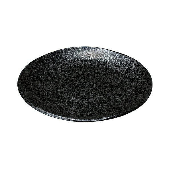 ゆらり黒結晶 8寸皿 約24.8cm 黒系 和食器 丸大皿 日本製 美濃焼 業務用 丸皿 和皿 プレート 大皿 盛皿 旅館 飲食店 和食屋 レストラン 28-484-688-mi
