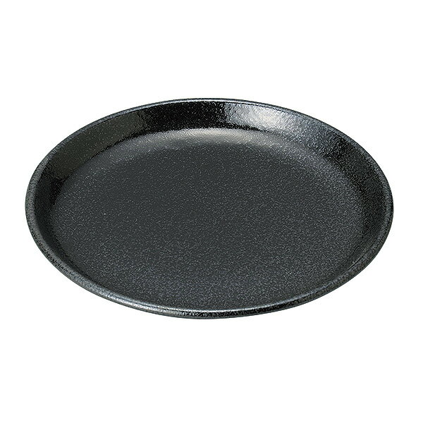 豊明 黒耀 8.0皿 約24.4cm 黒系 和食器 丸大皿 
