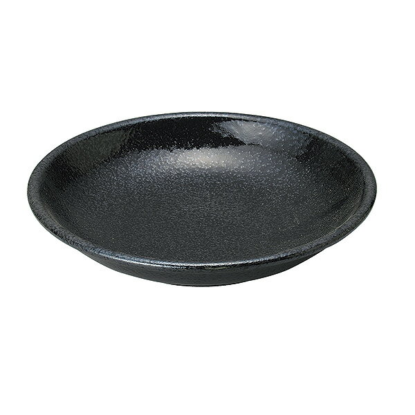 豊明 黒耀 7.0深皿 約21.3cm 黒系 和食器 丸中皿