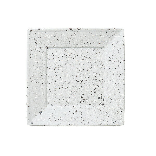 白斑点 スクエア 21cm角皿 約21.3cm 白系 和食器 角中皿 日本製 美濃焼 業務用 四角皿 28-420-108-wa